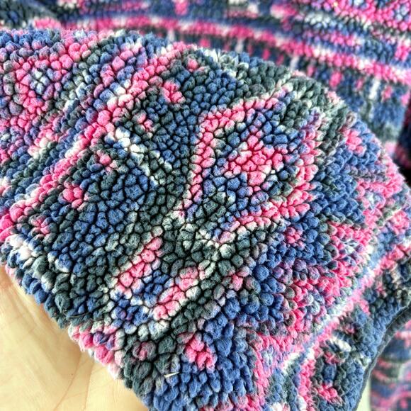 Columbia West Bend Hooded Sherpa Sweater Geometric Print Purple/Blue Size XXL - Picture 6 of 8